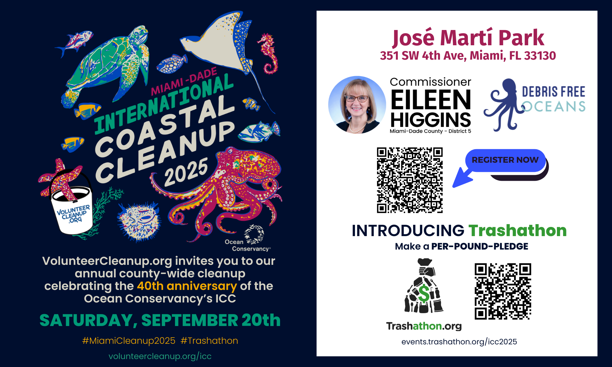 International Coastal Cleanup Jose Marti Park with Commissioner Eileen Higgins Flyer