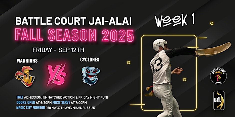 Battle Court Jai-Alai Week 1 Flyer