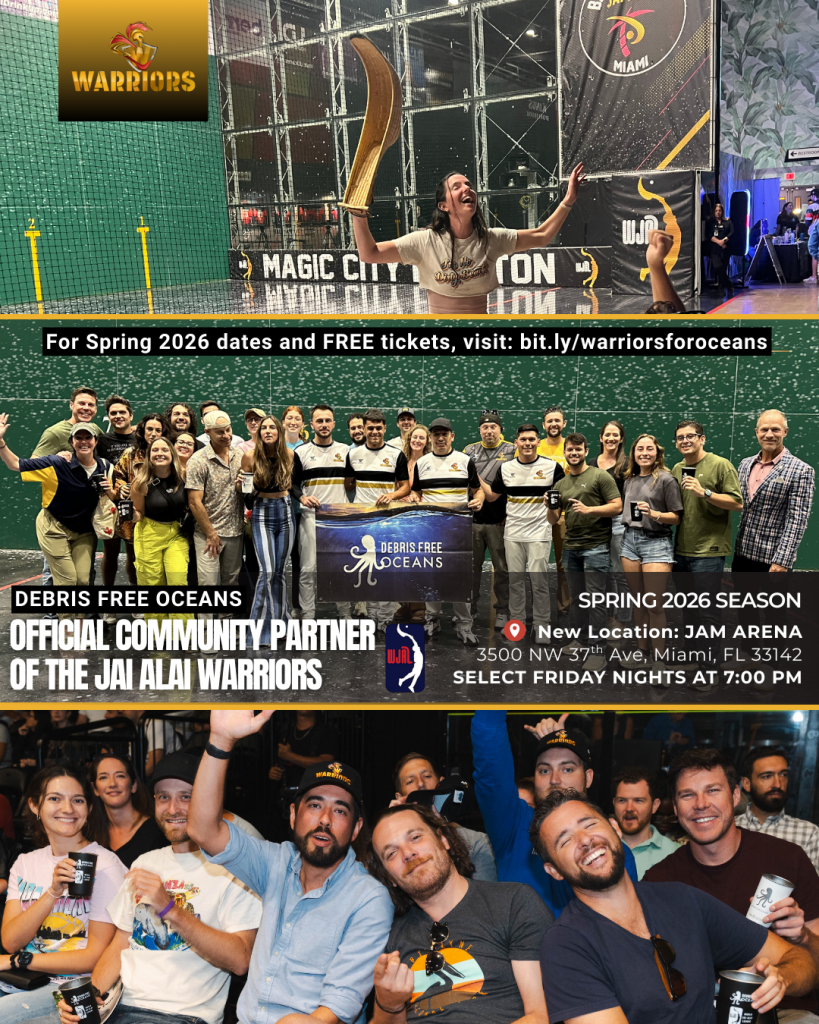 Jai Alai Fridays Spring 2026 Warriors Team Supporting Debris Free Oceans at the JAM Arena