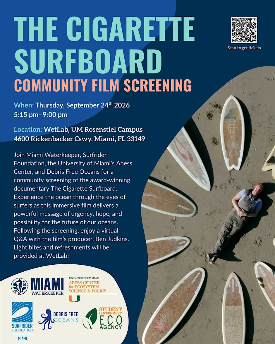 The Cigarette Surfboard Community Film Screening Thursday, September 24, 2026 from 5:15 PM - 9:00 PM at The Wetlab